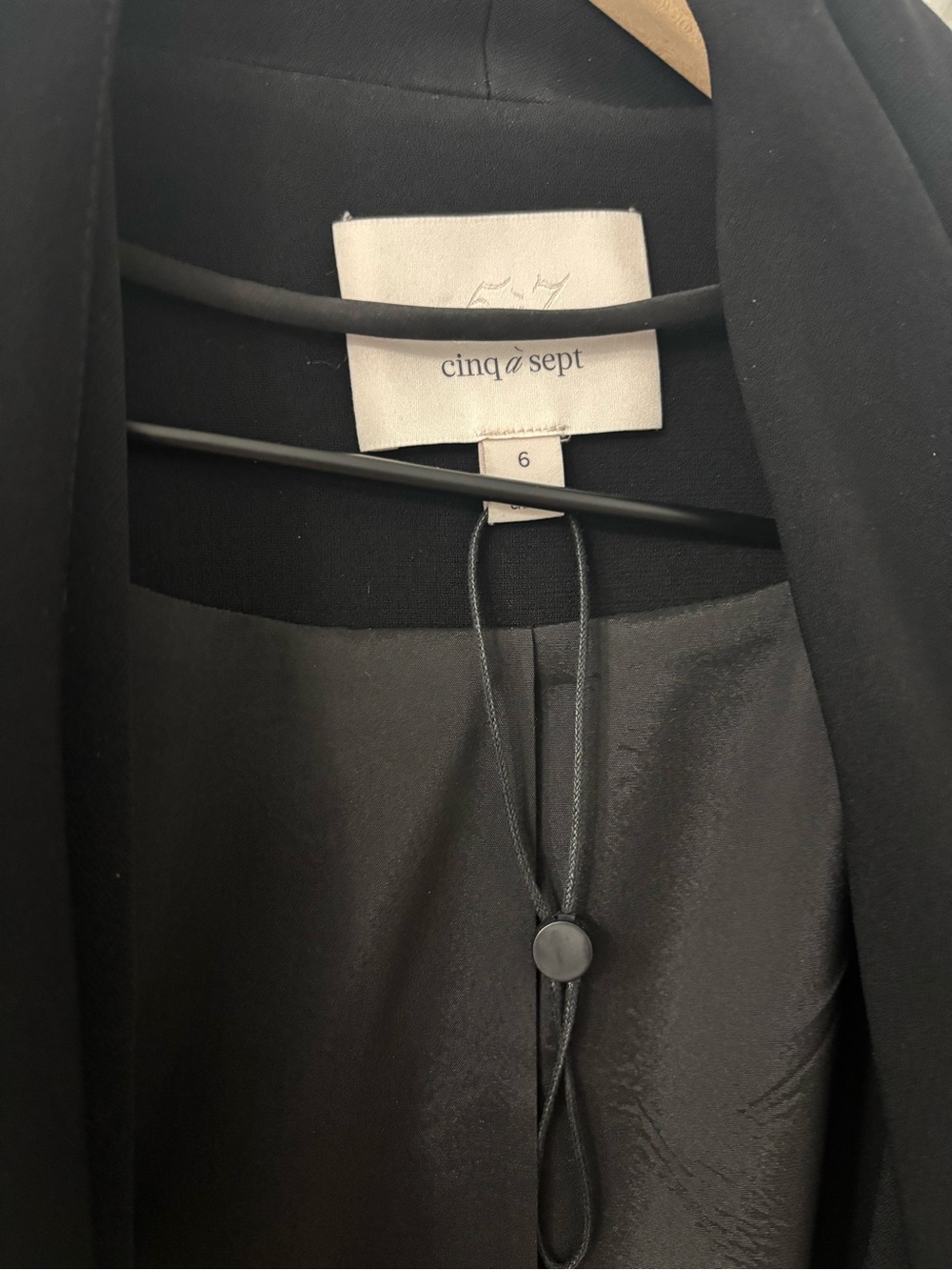 cinq a sept Black Fringed Draped Blazer - Picture 6 of 7